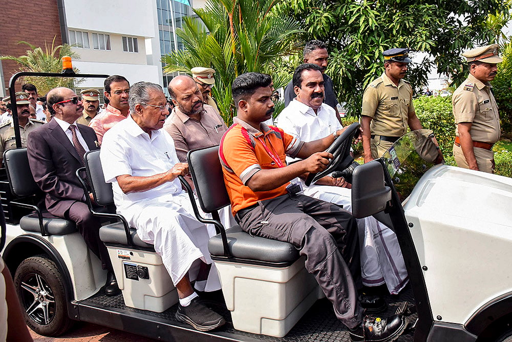 Pinarayi Vijayan at Cochin Airport