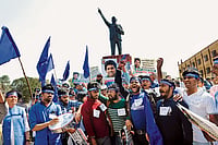 Photo: Tribhuvan Tiwari : A Call for Action: Students march to demand justice for Rohith Vemula at Jantar Mantar in New Delhi on February 23, 2016