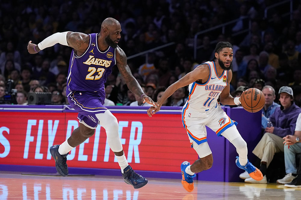 Los Angeles Lakers Vs Oklahoma City Thunder nba basketball game-Isaiah Joe