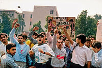 Everybody Is A Guerrilla: No Justification For Opposing The UGC Equity Regulations Past Protest: Students protesting in 1990 against the recommendations of the Mandal Commission for quotas in government jobs for backward castes with signs including anti-PM V. P. Singh