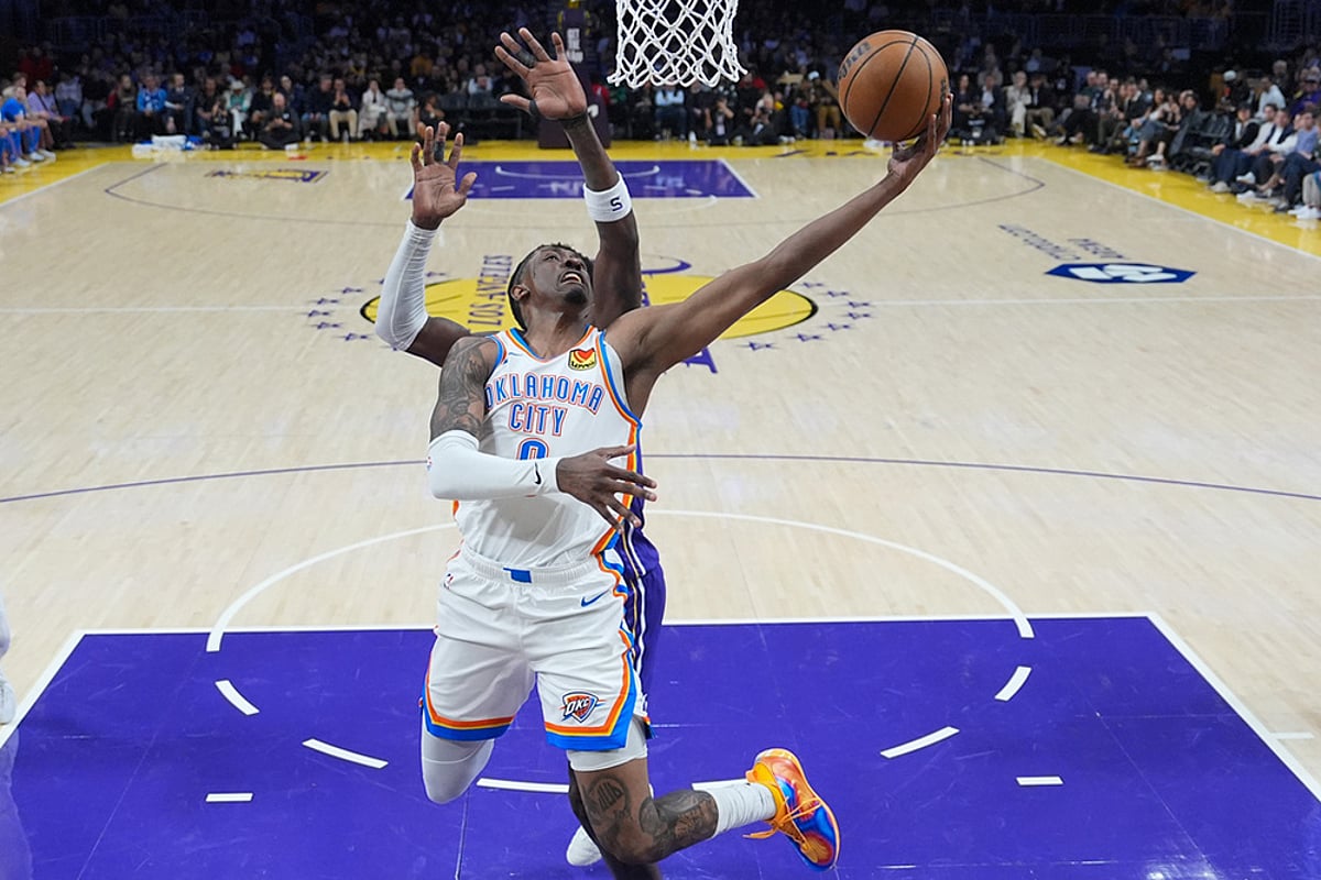 Los Angeles Lakers Vs Oklahoma City Thunder nba basketball game-Jalen Williams