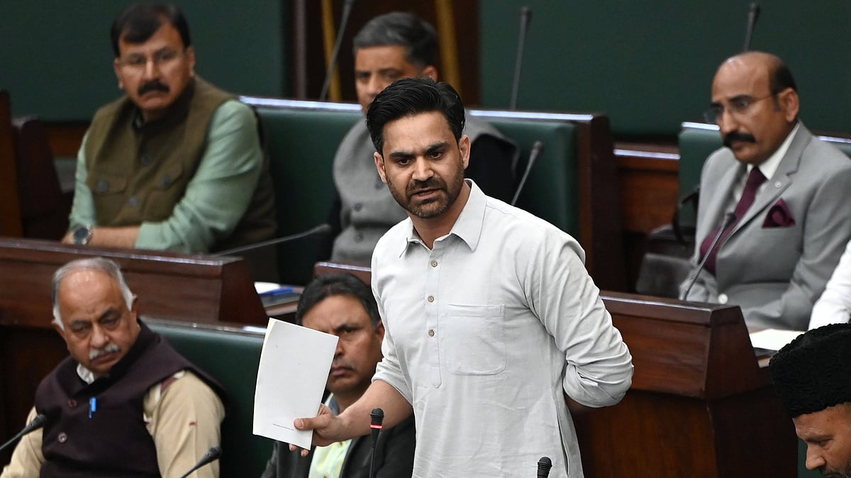 Hindustan Times : Democratic Party (PDP) leader Waheed Para speaks during the Budget session of Jammu and Kashmir Assembly on March 5, 2025 in Jammu, India.