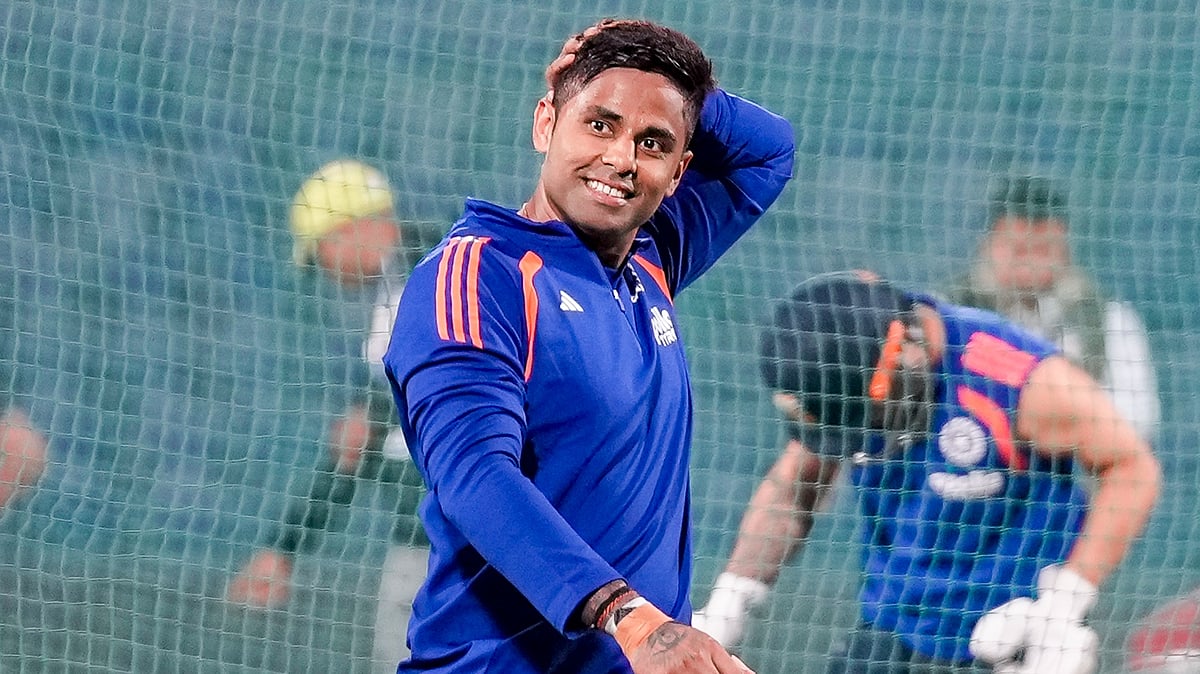 PTI : India's captain Suryakumar Yadav trains ahead of their ICC T20 World Cup 2026 match against Namibia, at the Arun Jaitley Stadium in New Delhi.
