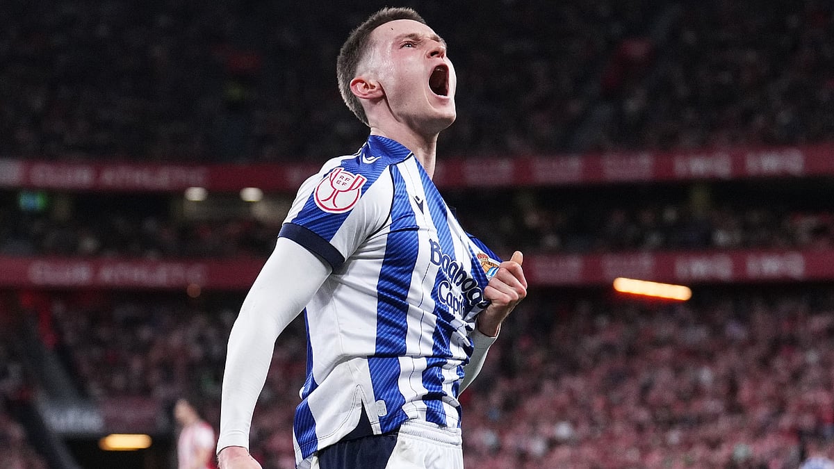 Benat Turrientes celebrates his winner against Athletic Club