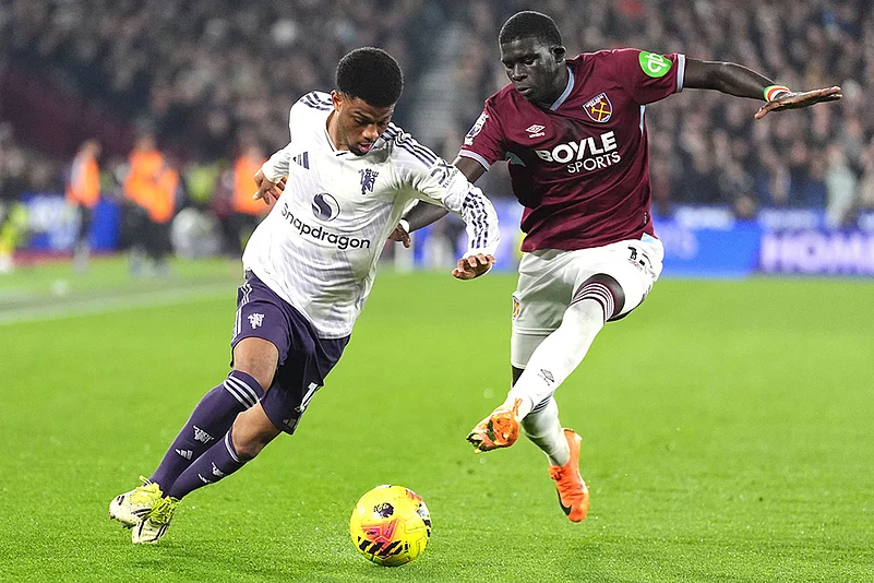 West Ham vs Manchester United Premier league soccer match-Amad Diallo