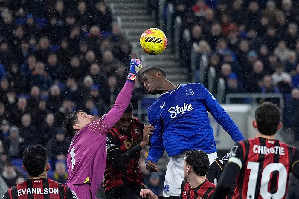 Everton Vs Bournemouth Premier league soccer match-Thierno Barry