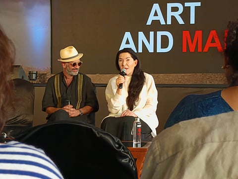 Marina Abramovic with KMB curator Nikhil Chopra