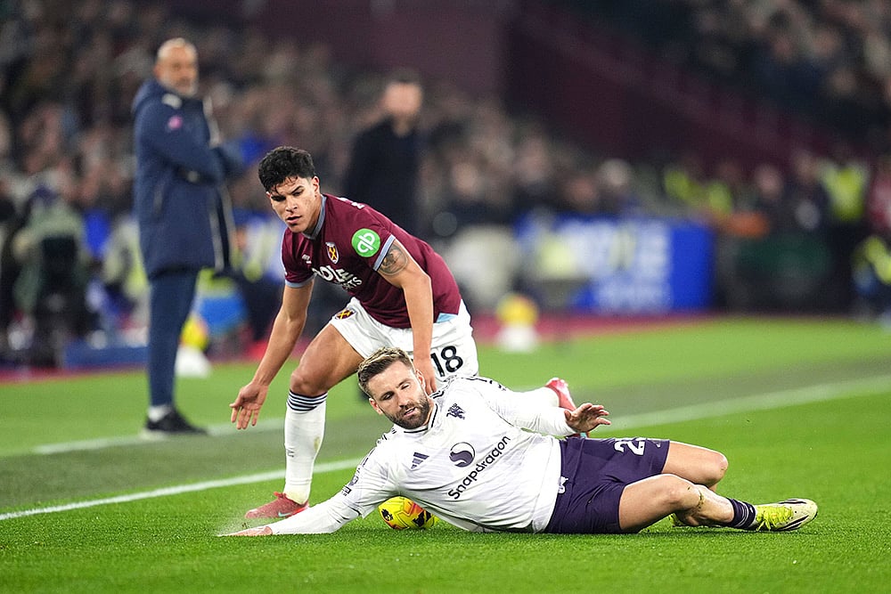 West Ham vs Manchester United Premier league soccer match-Luke Shaw