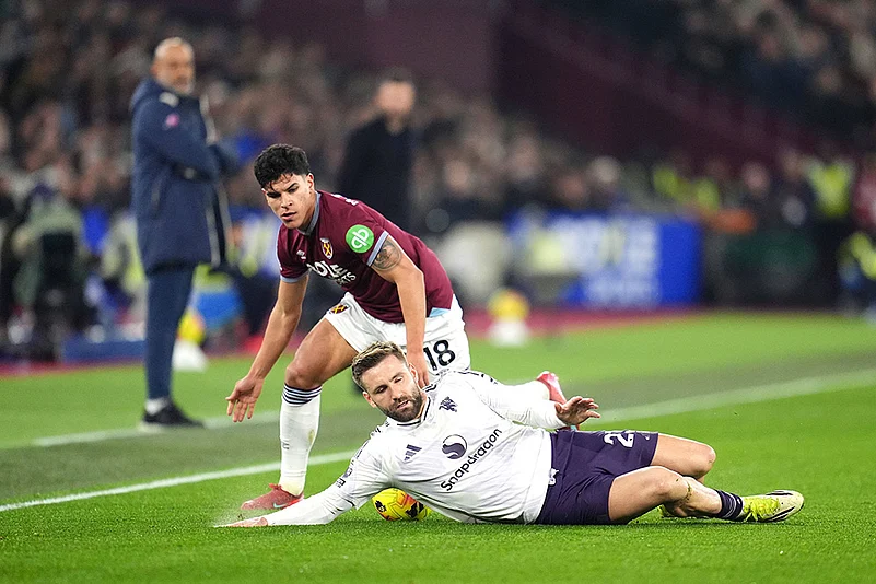 West Ham vs Manchester United Premier league soccer match-Luke Shaw