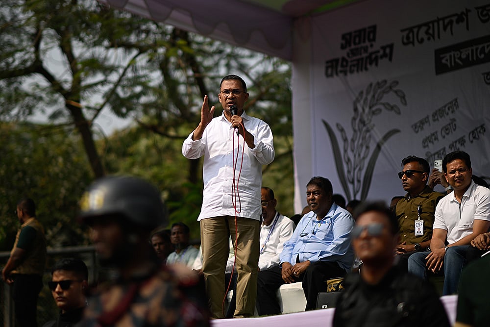| Photo: AP/Mahmud Hossain Opu : The BNP, under Tarique Rahman, secured a two-thirds majority in Thursday's elections with 49.97 per cent of the votes and 209 seats, results of which were announced on Friday.