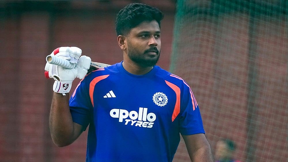 | Photo: PTI/Salman Ali : India's Sanju Samson during a practice session ahead of an ICC Men's T20 World Cup 2026 cricket match between India and Namibia, at the Arun Jaitley Stadium, in New Delhi.