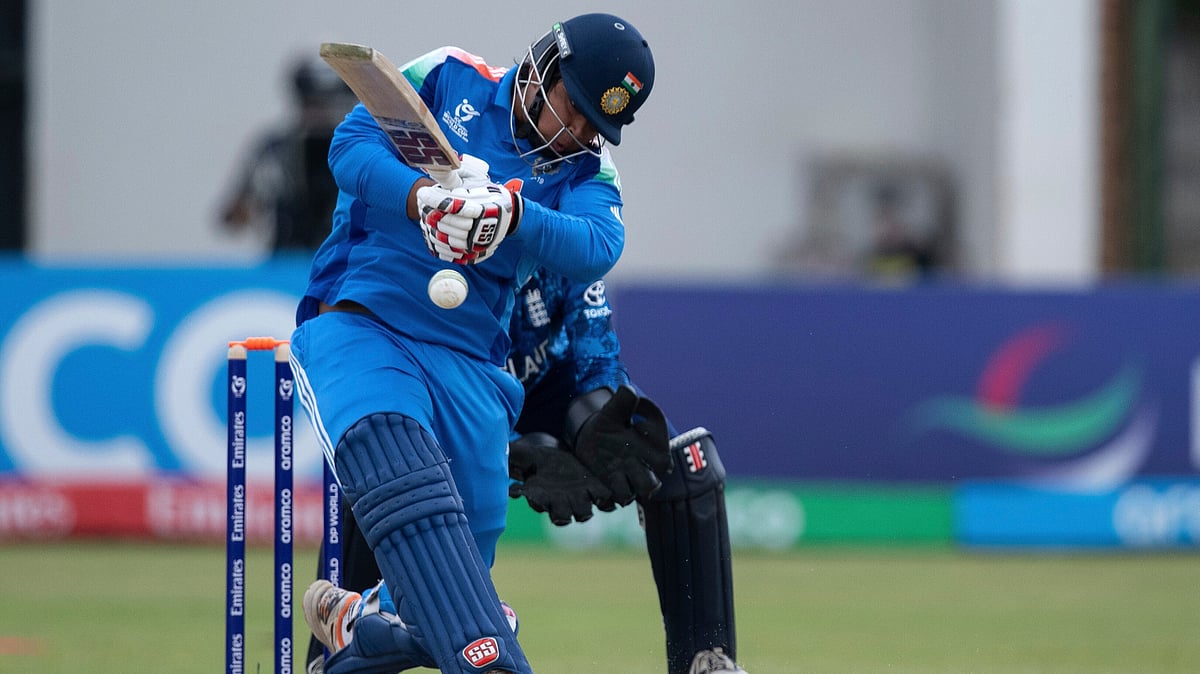 | Photo: AP/Solomon Chingono : India's batsman Vaibhav Sooryavanshi plays a shot during the ICC men's Under-19 World Cup cricket match between England and India in Harare, Zimbabwe, Friday, Feb. 6, 2026.