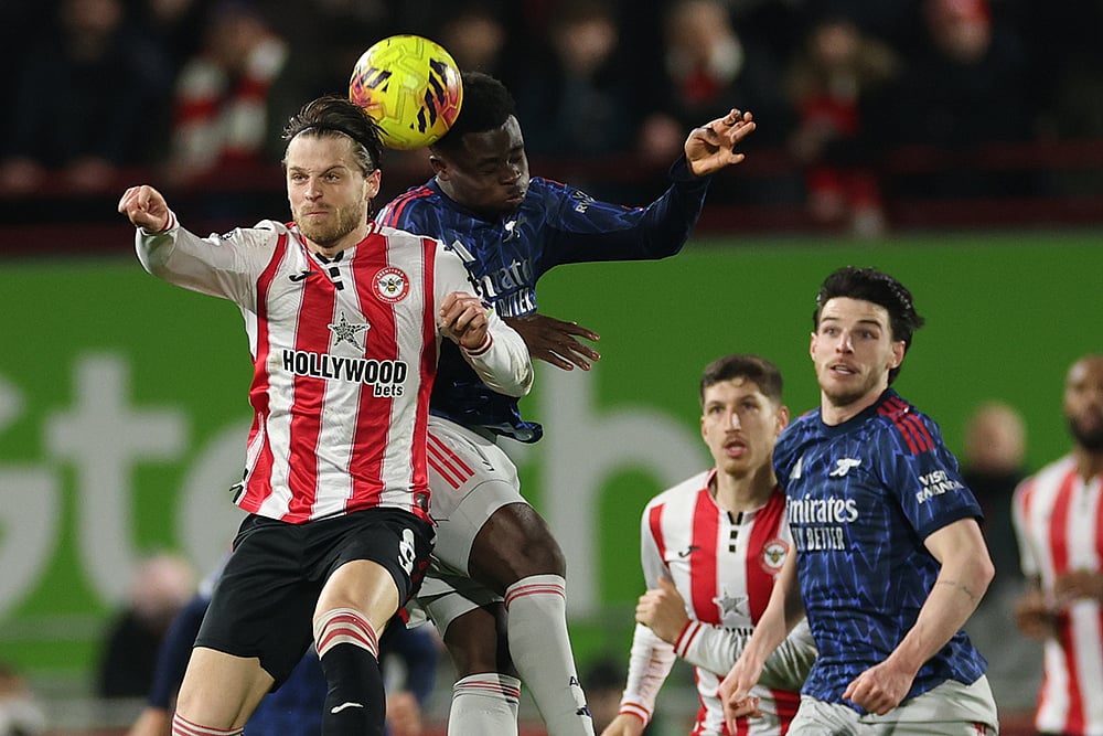 Brentford vs Arsenal Premier League soccer match-Ethan Pinnock