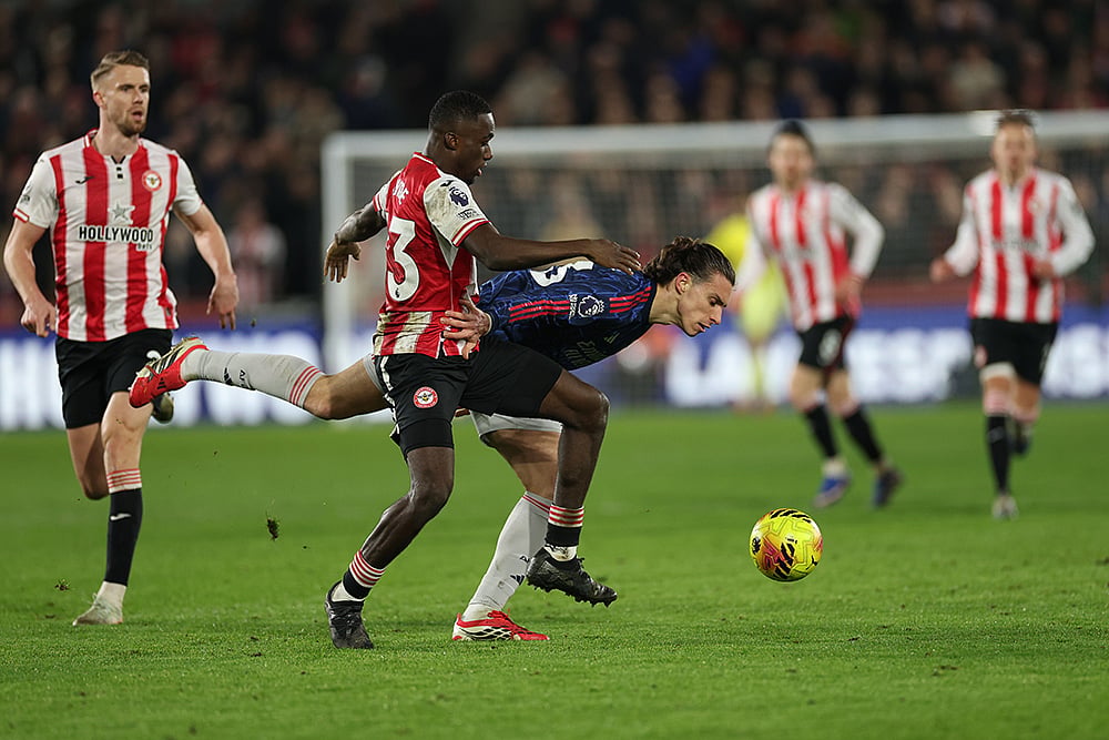 Brentford vs Arsenal Premier League soccer match-Michael Kayode