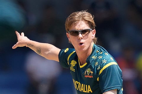 Australia's Adam Zampa reacts during the T20 World Cup cricket match between Australia and Zimbabwe in Colombo, Sri Lanka.