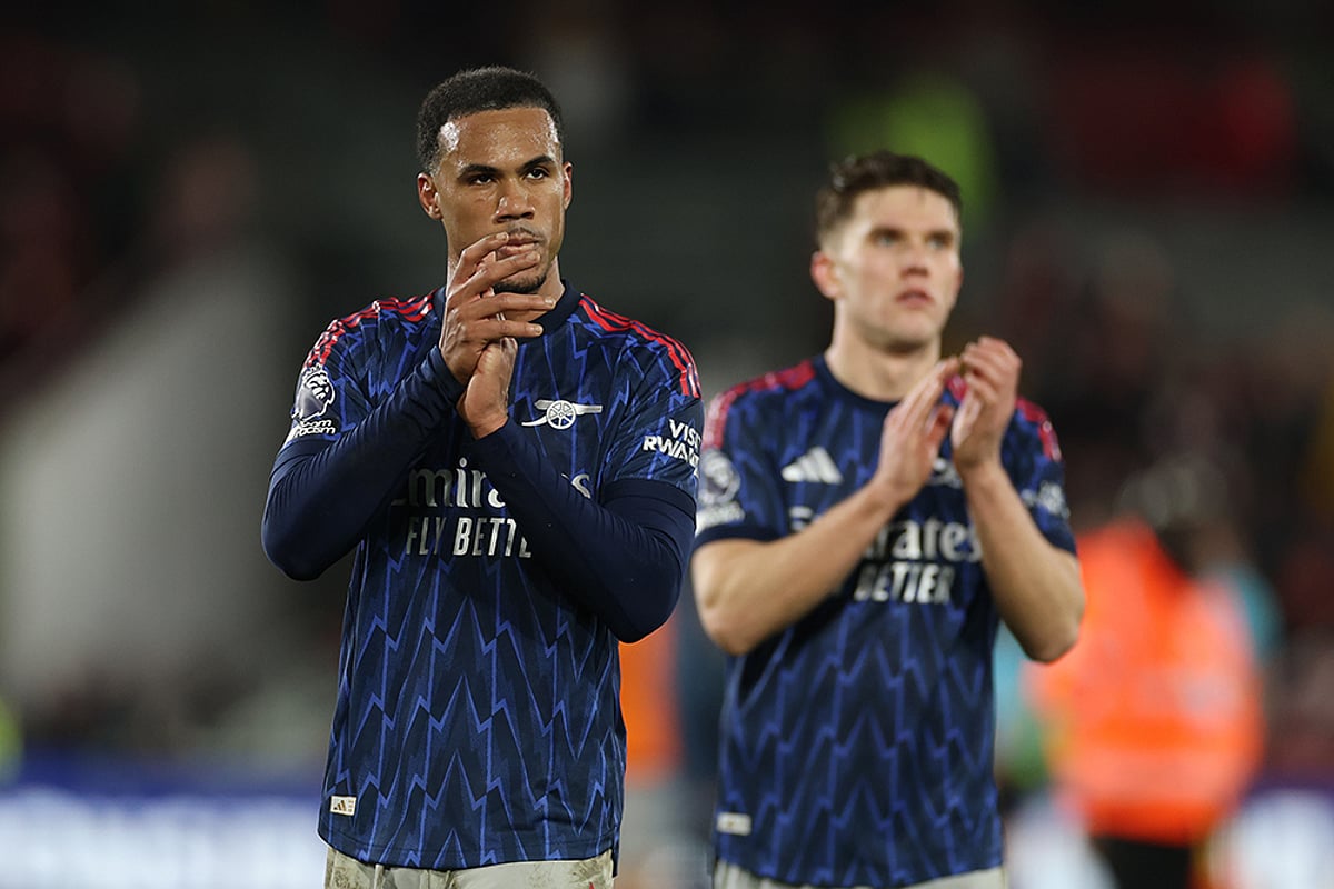 Brentford vs Arsenal Premier League soccer match-Gabriel