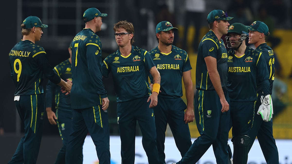 T20WorldCup/X : Australia cricketers celebrating a wicket against Ireland in ICC T20 World Cup 2026 Group B encounter. 