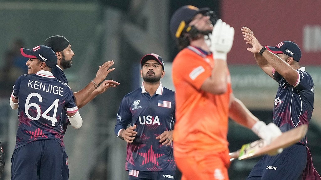 AP Photo/Mahesh Kumar A : The USA beat the Netherlands by 93 runs in match 21 of the ICC T20 World Cup at the MA Chidambaram Stadium in Chennai on February 13, 2026.