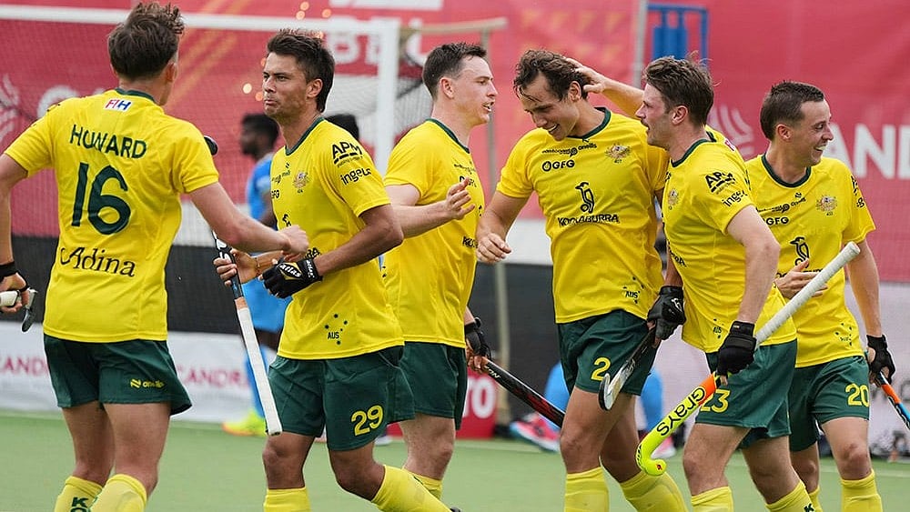 | Photo: AP/Virginia Mayo : FIH Hockey Pro League: Australian hockey team in action.