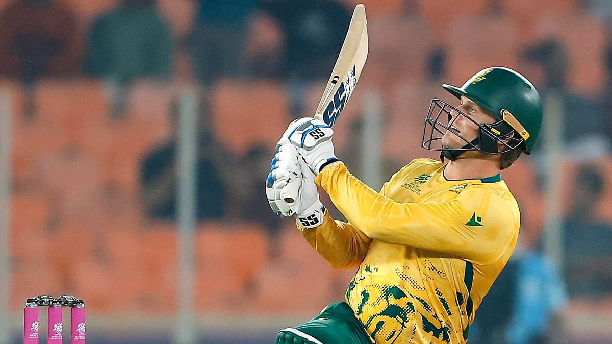 ProteasMenCSA/X : South Africa cricketer Ryan Rickelton in action i ICC T20 World Cup Group D clash. 
