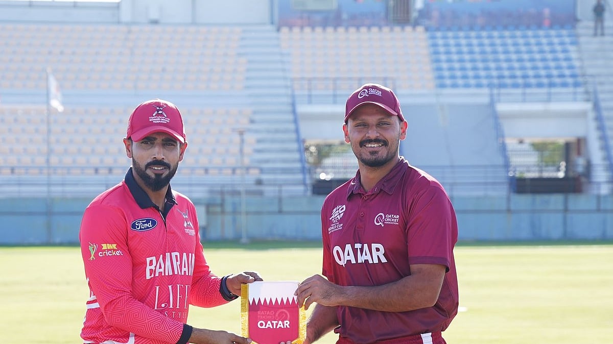 qa_cricket/X : Qatar and Bahrain players in action in the five-match bilateral T20I series. 