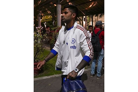 Colombo: India's captain Suryakumar Yadav arrives at the airport, ahead of an ICC Men's T20 World Cup 2026 cricket match between India and Pakistan, in Colombo, Sri Lanka.