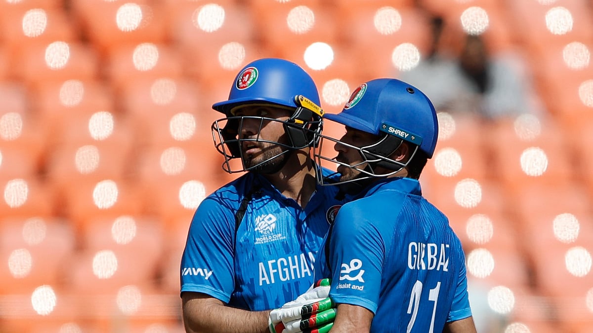 ACBofficials/X : Afghanistan cricketers in action against South Africa in ICC T20 World Cup 2026 Group D match. 