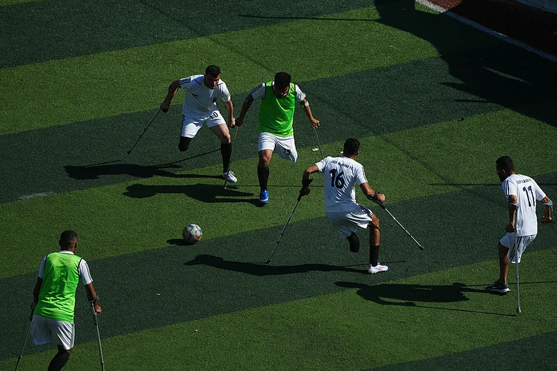 Palestinians Gaza Soccer photo-