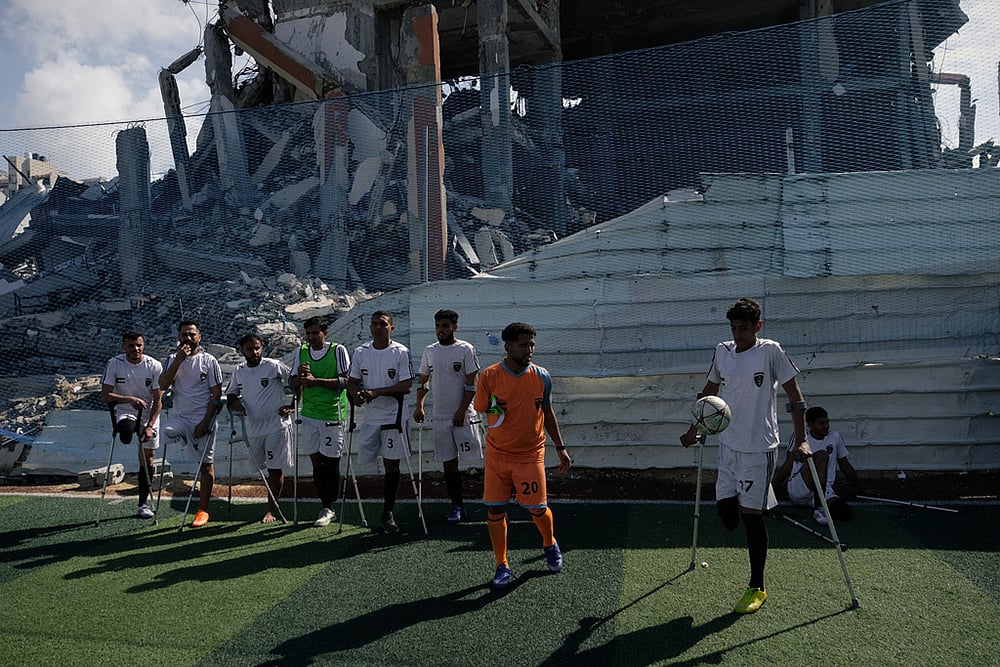 Palestinians Gaza Soccer photo-amputee soccer players