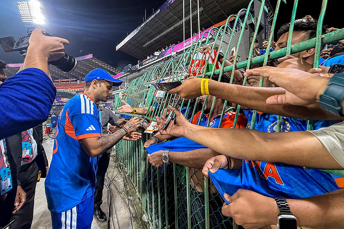 Fans celebrate India's T20 World Cup win over Pakistan-Suryakumar Yadav