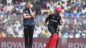 AP Photo : Canada's Yuvraj Samra celebrates his century during the ICC T20 World Cup Group D cricket match between Canada and New Zealand in Chennai.