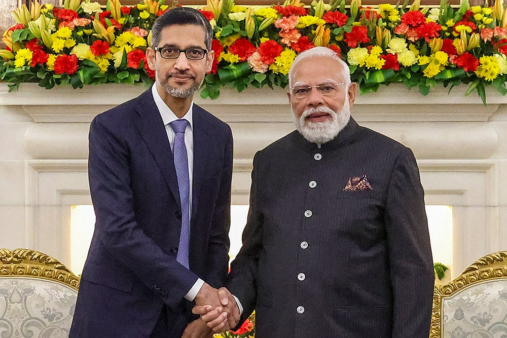 Narendra Modi meets Sundar Pichai