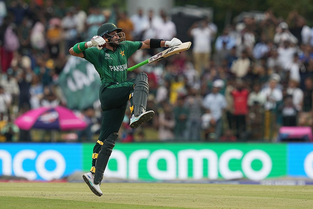 Pakistans Sahibzada Farhan celebrates his century