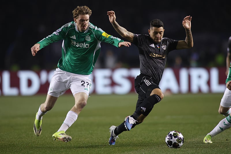 Qarabag vs Newcastle United live score UEFA Champions League 2025-26 play-off leg 1