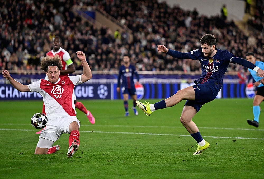 Monaco vs Paris Saint-Germain UEFA Champions League Playoff-Monacos Wout Faes