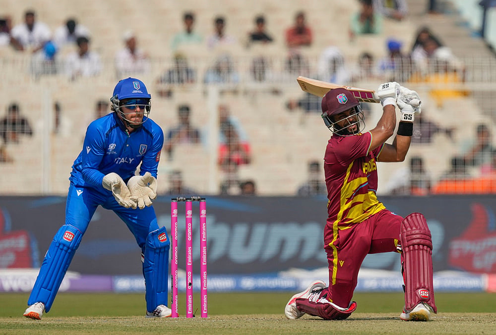 West Indies vs Italy T20 World Cup Cricket match-Shai Hope