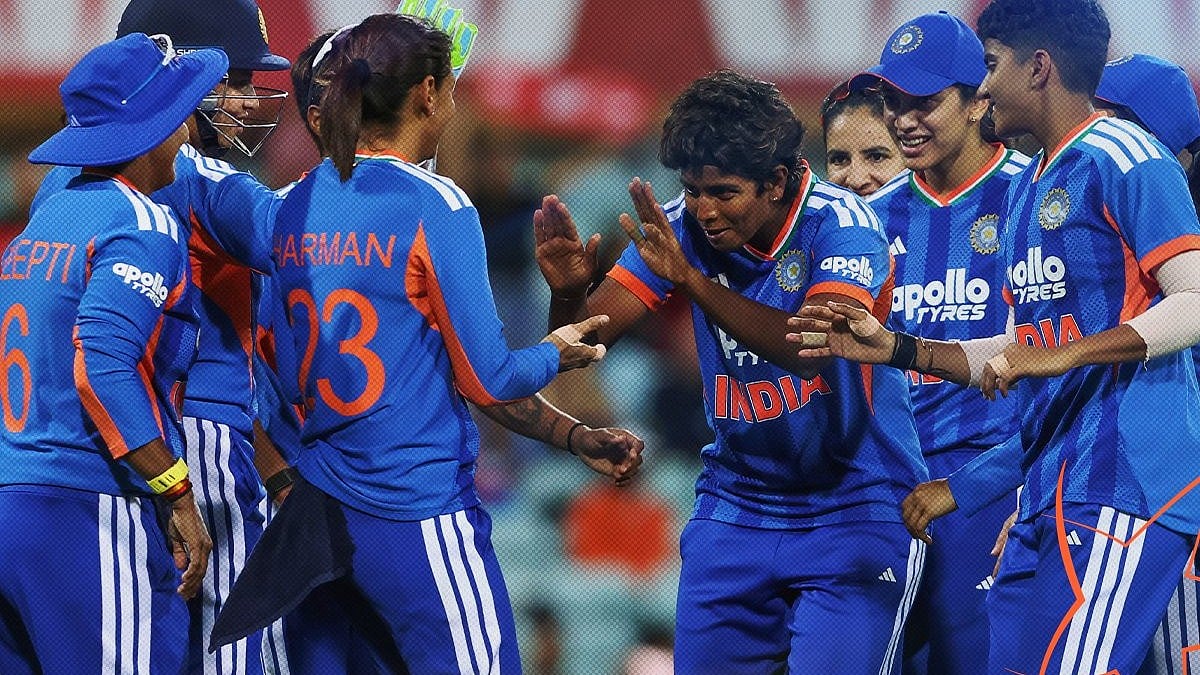 Team India cricketers celebrating a wicket against Australia in the 1st T20I at the Sydney Cricket Ground.  - BCCIWomen/X
