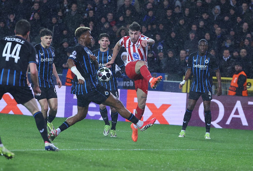 Club Brugge vs Atletico Madrid Champions League play-off soccer-Matteo Ruggeri