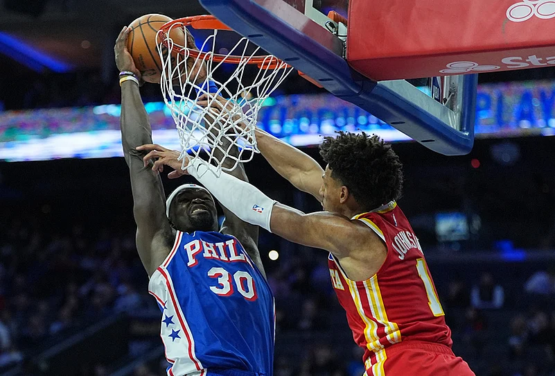 Philadelphia 76ers Vs Atlanta Hawks NBA basketball-Adem Bona