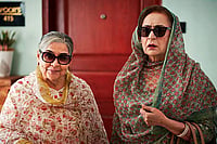 Everyday Muslim: Breaking Stereotypes In Hindi Cinema's Muslim Portrayals Charting a New Course: Farida Jalal (left) and Dolly Ahluwalia (right) in a scene from The Great Shamsuddin Family