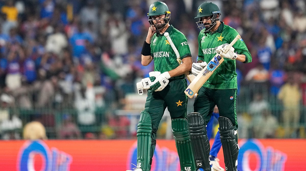 | Photo: AP/Eranga Jayawardena : Pakistan's Shaheen Shah Afridi, left, and teammate Usman Tariq leave the field after Pakistan lost their T20 World Cup cricket against India in Colombo, Sri Lanka, Sunday, Feb. 15, 2026.