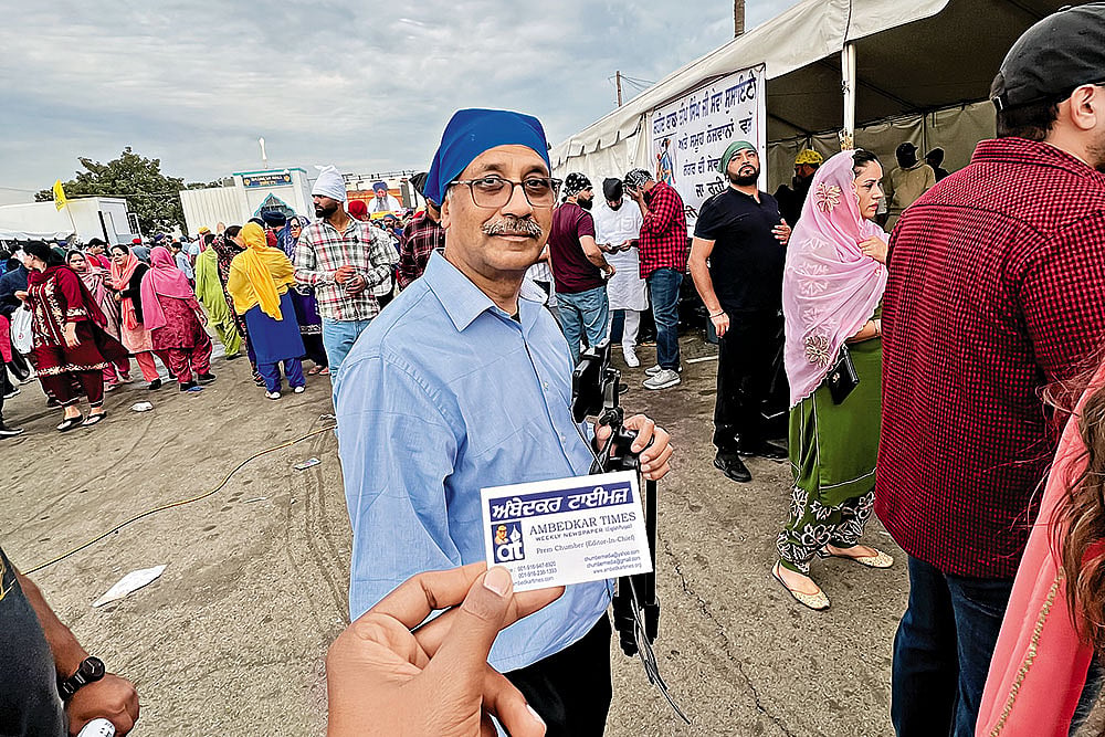 | Courtesy: Suraj Yengde : Tireless Crusader: Prem Chumber in Yuba City at Nagar Kirtan in 2023