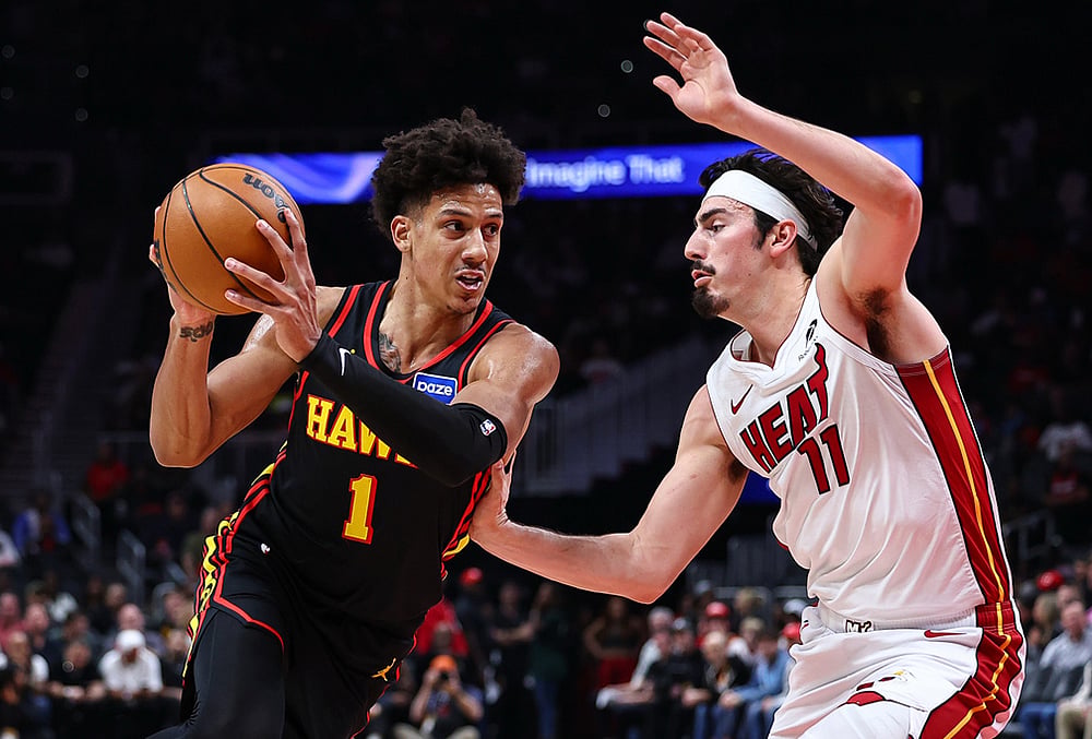 Atlanta Hawks Vs Miami Heat NBA basketball game-Jalen Johnson