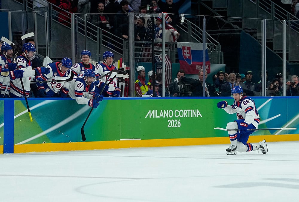 USA Vs Slovakia Men’s Ice Hockey Italy Milano Cortina 2026 winter games-Jack Hughes