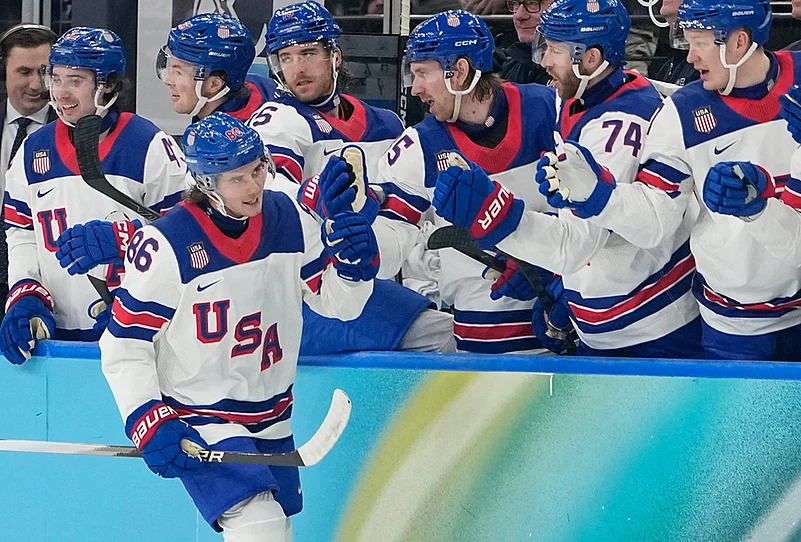 USA Vs Slovakia Men’s Ice Hockey Italy Milano Cortina 2026 winter games- Jack Hughes