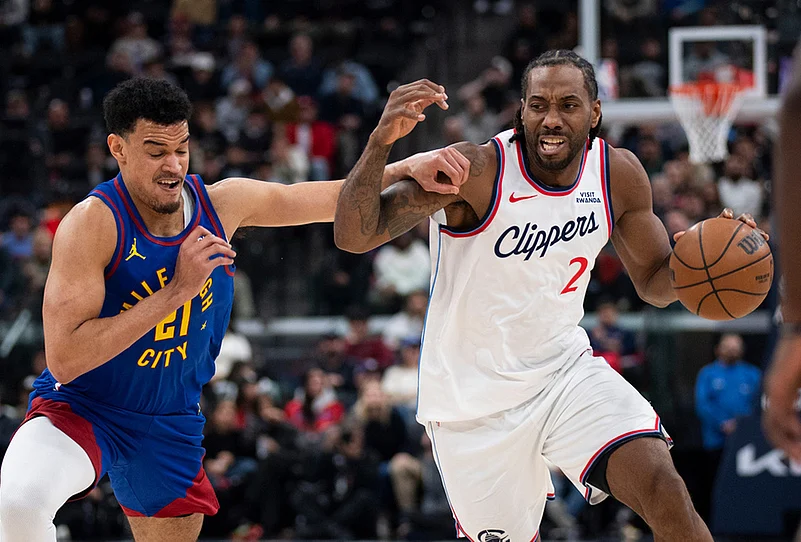 Los Angeles Clippers Vs Denver Nuggets NBA basketball game-Kawhi Leonard