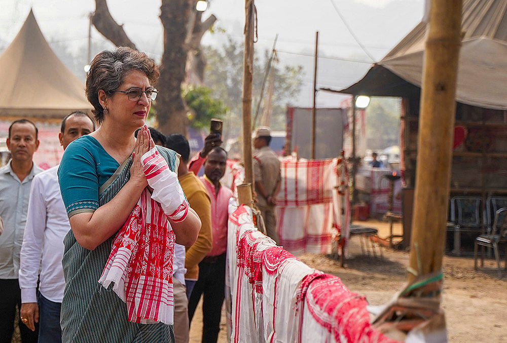 Priyanka Gandhi visits Zubeen Khetra in Assam
