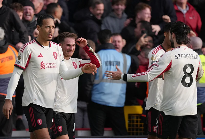 Nottingham Forest Vs Liverpool english premier league soccer-Alexis Mac Allister