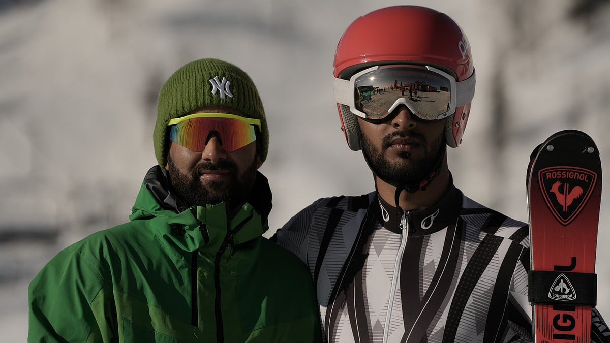 Special Arrangement/SAI Media : Faizan Ahmed with his coach ahead of the Khelo India Winter Games 2026 in Gulmarg