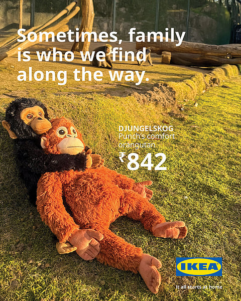 Ikea India campaign featuring the orangutan plushie
